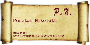 Pusztai Nikolett névjegykártya