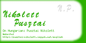 nikolett pusztai business card